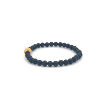 Load image into Gallery viewer, 18K Gold Money Coin Ball Lucky Bracelet Mini Gemstones Black Matte Onyx 4mm Mini 6mm - Rafant