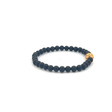 Load image into Gallery viewer, 18K Gold Money Coin Ball Lucky Bracelet Mini Gemstones Black Matte Onyx 4mm Mini 6mm - Rafant
