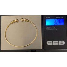 Load image into Gallery viewer, 18K Gold Bracelet Bangle Beads Cuff Design Size 7 inches 3.26 grams