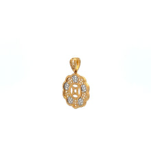 Load image into Gallery viewer, 18K Gold Pendant  Good Fortune Coin White Yellow Gold 2.14 grams - Rafant