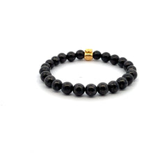 Load image into Gallery viewer, 18K Gold Money Bag Lucky Charm Bracelet Gemstones Natural Shungite 6mm - Rafant