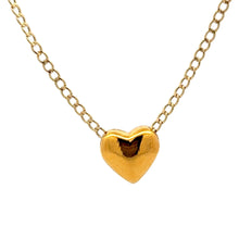 Load image into Gallery viewer, 18K Gold Necklace Chain Curb 15.75 inches Pendant Heart - Rafant