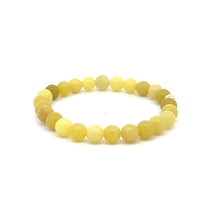 Load image into Gallery viewer, Natural Lemon Jade Gemstones 6mm Stretchable Bracelet 18k Gold Bead Charm - Rafant