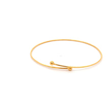 Load image into Gallery viewer, 18K Yellow Gold Bracelet Flexible Thin Wire Bangle Tiny Balls Size 6 inches - Rafant