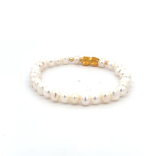 Load image into Gallery viewer, 18K Gold Dragon Pixiu Piyao Lucky Charm Beads Bracelet Freshwater Pearl 6mm x 5mm - Rafant