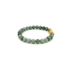 Load image into Gallery viewer, 18K Gold Dragon Pixiu Piyao Lucky Charm Beads Bracelet Gemstones Burmese Jade 6mm - Rafant