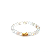 Load image into Gallery viewer, 18K Gold Piyao Pixiu Dragon Bracelet Gemstones Topaz April Birthstone 6mm - Rafant