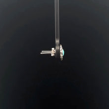 Load image into Gallery viewer, 925 Sterling Silver Stud Earrings Genuine Turquoise Oxidized