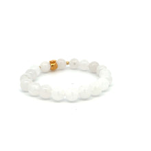 Load image into Gallery viewer, 18K Gold Money Bag Lucky Charm Beads Bracelet Gemstones White Jade 8mm - Rafant
