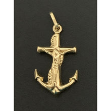 Load image into Gallery viewer, 18K Gold Pendant Anchor Jesus Christ Cross 1.68 grams - Rafant