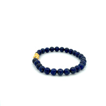 Load image into Gallery viewer, 18K Gold Dragon Pixiu Piyao Lucky Charm Bracelet Gemstones Lapis Lazuli 6mm - Rafant