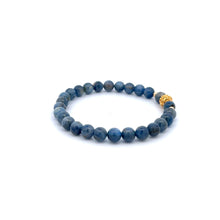 Load image into Gallery viewer, 18K Gold Money Ball Lucky Charm Beads Bracelet Gemstones Kyanite 6mm - Rafant