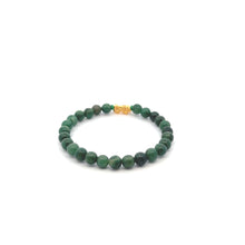 Load image into Gallery viewer, 18K Gold Pixiu Piyao Lucky Charm Bracelet Natural African Jade Gemstones 6mm - Rafant