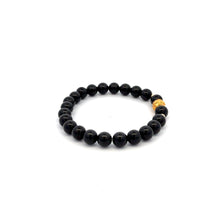 Load image into Gallery viewer, 18K Gold Money Ball Lucky Charm Beads Bracelet Gemstones Natural Black Tourmaline 6mm - Rafant