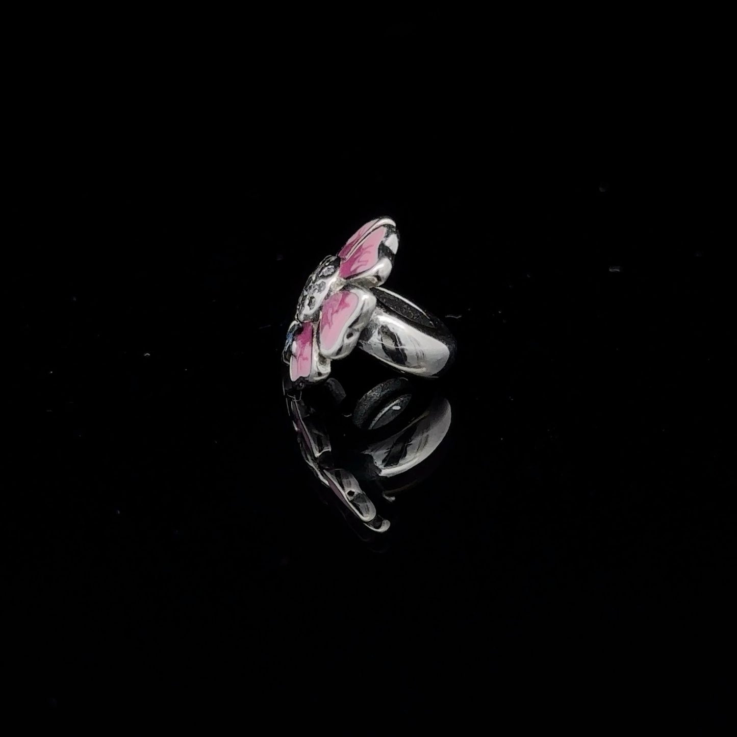 925 Sterling Silver Charm Bead Flower Pink Multicolor For Charm Bracelet Necklace - Rafant