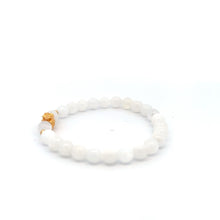 Load image into Gallery viewer, 18K Gold Money Bag Lucky Charm Beads Bracelet Gemstones White Jade 6mm - Rafant