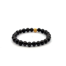 Load image into Gallery viewer, 18K Gold Coin Ball Lucky Charm Bracelet Gemstones Natural Shungite 6mm - Rafant