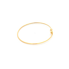 Load image into Gallery viewer, 18K Yellow Gold Bracelet Flexible Thin Wire Bangle Tiny Balls Size 6 inches - Rafant