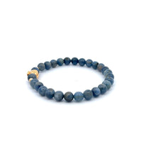 Load image into Gallery viewer, 18K Gold Money Bag Lucky Charm Beads Bracelet Gemstones Kyanite 6mm - Rafant