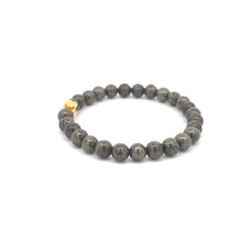 Load image into Gallery viewer, 18K Gold Money Bag Charm Bracelet Natural Pyrite Gemstones 6mm - Rafant