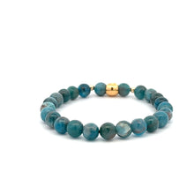 Load image into Gallery viewer, 18K Gold Money Bag Lucky Charm Beads Bracelet Gemstones Apatite 6mm - Rafant