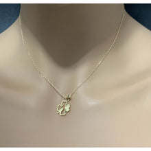 Load image into Gallery viewer, 18K Gold Necklace Rolo Chain 16 inches Four Clover Pendant - Rafant