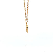 Load image into Gallery viewer, 18K Gold Necklace Chain 17.75" Rolo Pendant Charm Love Heart Circle - Rafant