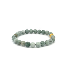 Load image into Gallery viewer, 18K Gold Money Ball Lucky Charm Beads Bracelet Gemstones Burmese Jade 6mm - Rafant