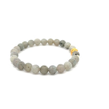 Load image into Gallery viewer, 18K Gold Money Ball Lucky Charm Beads Bracelet Gemstones Black Labradorite 6mm - Rafant