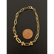 Load image into Gallery viewer, 18K Gold Bracelet Chain Link Paperclip 7.5 inches 3.81 grams