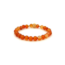 Load image into Gallery viewer, 18K Gold Money Bag Lucky Charm Beads Bracelet Gemstones Carnelian 6mm - Rafant