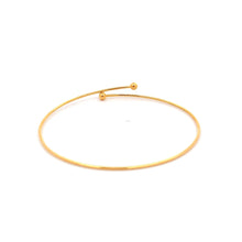 Load image into Gallery viewer, 18K Yellow Gold Bracelet Flexible Thin Wire Bangle Tiny Balls Size 6 inches - Rafant