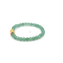 Load image into Gallery viewer, 18K Gold Pixiu Piyao Bracelet Gemstone Mini Beads Aventurine 4mm - Rafant