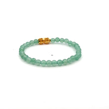 Load image into Gallery viewer, 18K Gold Pixiu Piyao Bracelet Gemstone Mini Beads Aventurine 4mm - Rafant