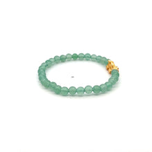 Load image into Gallery viewer, 18K Gold Pixiu Piyao Bracelet Gemstone Mini Beads Aventurine 4mm - Rafant