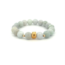 Load image into Gallery viewer, 18K Gold Money Bag Lucky Charm Beads Bracelet Gemstones Burmese Jade 8mm - Rafant