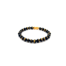 Load image into Gallery viewer, 24K Gold Piyao Pixiu Lucky Charm Bracelet Gemstones Onyx Carved Dragon 6mm - Rafant