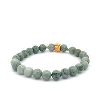 Load image into Gallery viewer, 18K Gold Money Bag Lucky Charm Beads Bracelet Gemstones Burmese Jade 6mm - Rafant
