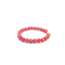 Load image into Gallery viewer, 24K Gold Piyao Pixiu Lucky Charm Bracelet Pink Agate Gemstones Size 6.75 inches - Rafant
