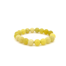 Load image into Gallery viewer, 18K Gold Money Ball Lucky Charm Beads Bracelet Gemstones Lemon Jade 8mm - Rafant