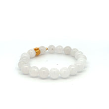 Load image into Gallery viewer, 18K Gold Money Bag Lucky Charm Beads Bracelet Gemstones White Jade 8mm - Rafant