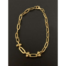 Load image into Gallery viewer, 18K Gold Bracelet Chain Link Paperclip 7.5 inches 3.81 grams