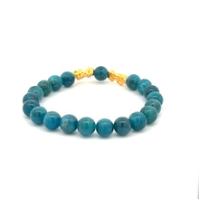 Load image into Gallery viewer, 18K Gold Dragon Pixiu Double Piyao Lucky Charm Bracelet Gemstones Apatite 8mm - Rafant