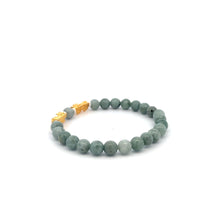 Load image into Gallery viewer, 18K Gold Dragon Pixiu Double Piyao Lucky Charm Bracelet Gemstones Burmese Jade 6mm - Rafant