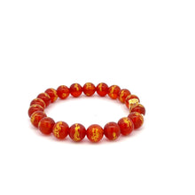 Load image into Gallery viewer, 18K Gold Money Bag Lucky Charm Beads Bracelet Gemstones Red Agate 8mm - Rafant