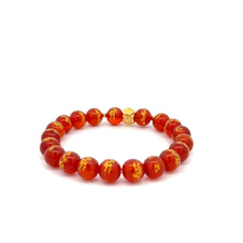 Load image into Gallery viewer, 18K Gold Money Bag Lucky Charm Beads Bracelet Gemstones Red Agate 8mm - Rafant