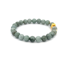 Load image into Gallery viewer, 18K Gold Money Bag Lucky Charm Beads Bracelet Gemstones Natural Burmese Jade 6mm - Rafant