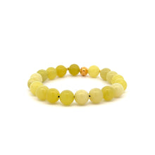 Load image into Gallery viewer, 18K Gold Money Ball Lucky Charm Beads Bracelet Gemstones Lemon Jade 8mm - Rafant