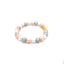 Load image into Gallery viewer, 18K Gold Tube Lucky Charm Bracelet Gemstones Multicolor Pearl 6.5mm - 7.5mm - Rafant