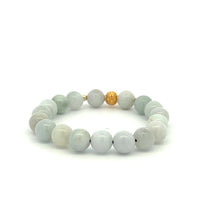 Load image into Gallery viewer, 18K Gold Money Ball Lucky Charm Beads Bracelet Gemstones Burmese Jade 8mm - Rafant